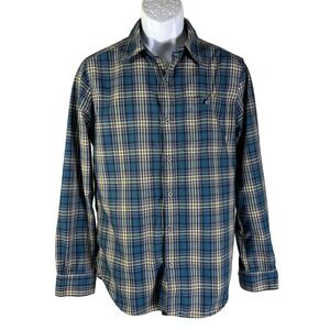 Merrell Button Down Shirt Mens Small Blue Plaid SelectWick Long Sleeve Outdoor